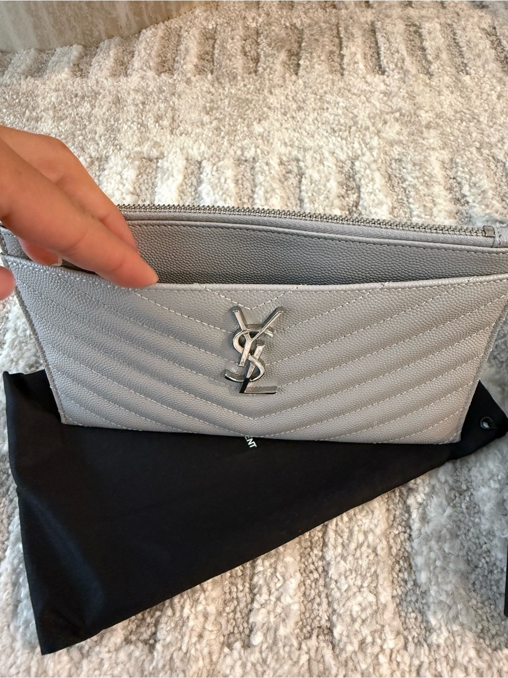 Saint Laurent Grey Pouch - Picture 3 of 8